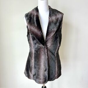 ALFANI Faux Fur Shawl Collar Lined vest—SZ. Small